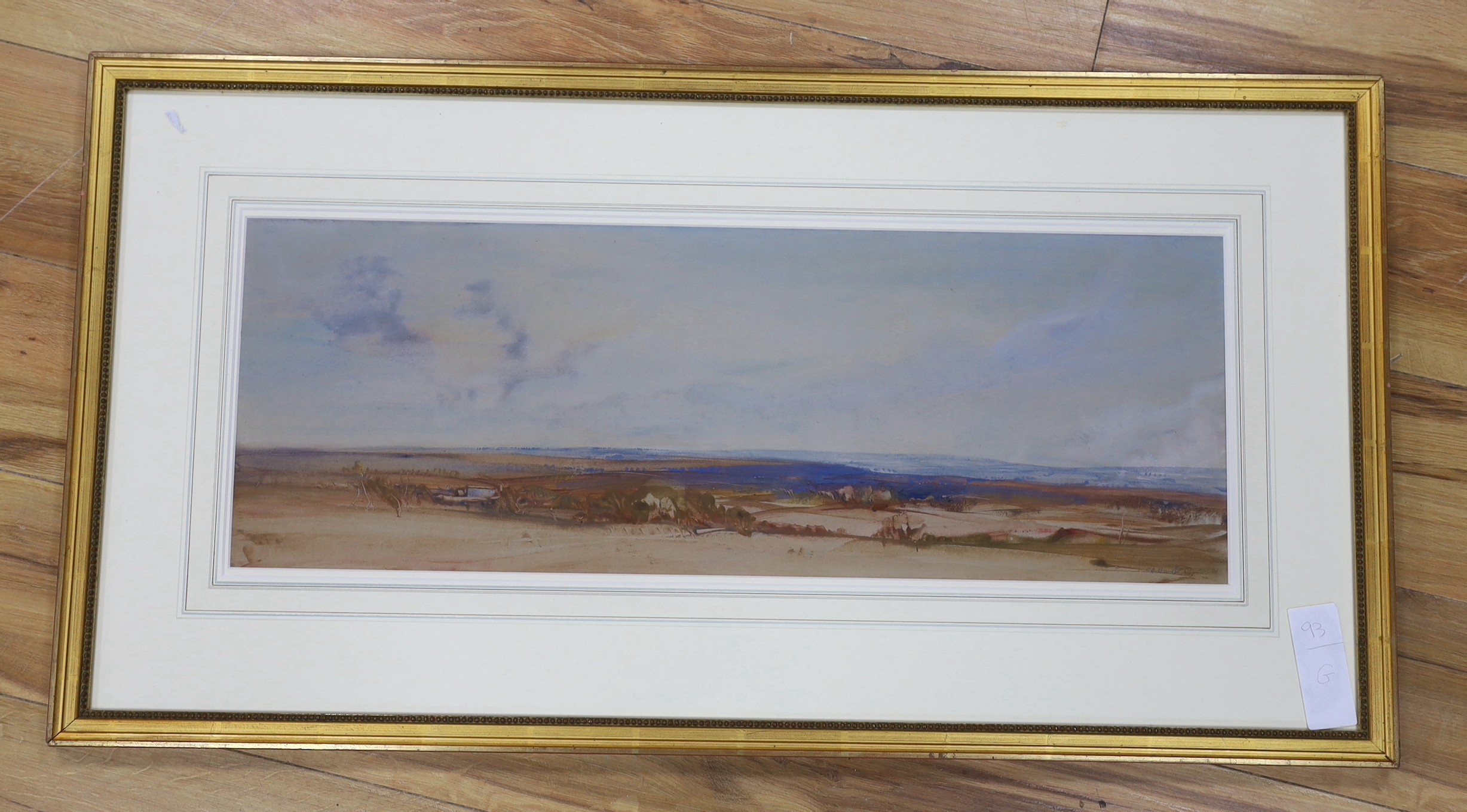 Cecil Arthur Hunt R.W.S. (1873-1965), watercolour, ‘Dartmoor’, signed, John Magee label verso, 26 x 74cm